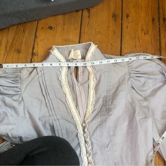 Blue 1970's Vintage Gunne Sax Puff Sleeve Victorian Prairie Dress Size S/M - Picture 8 of 10